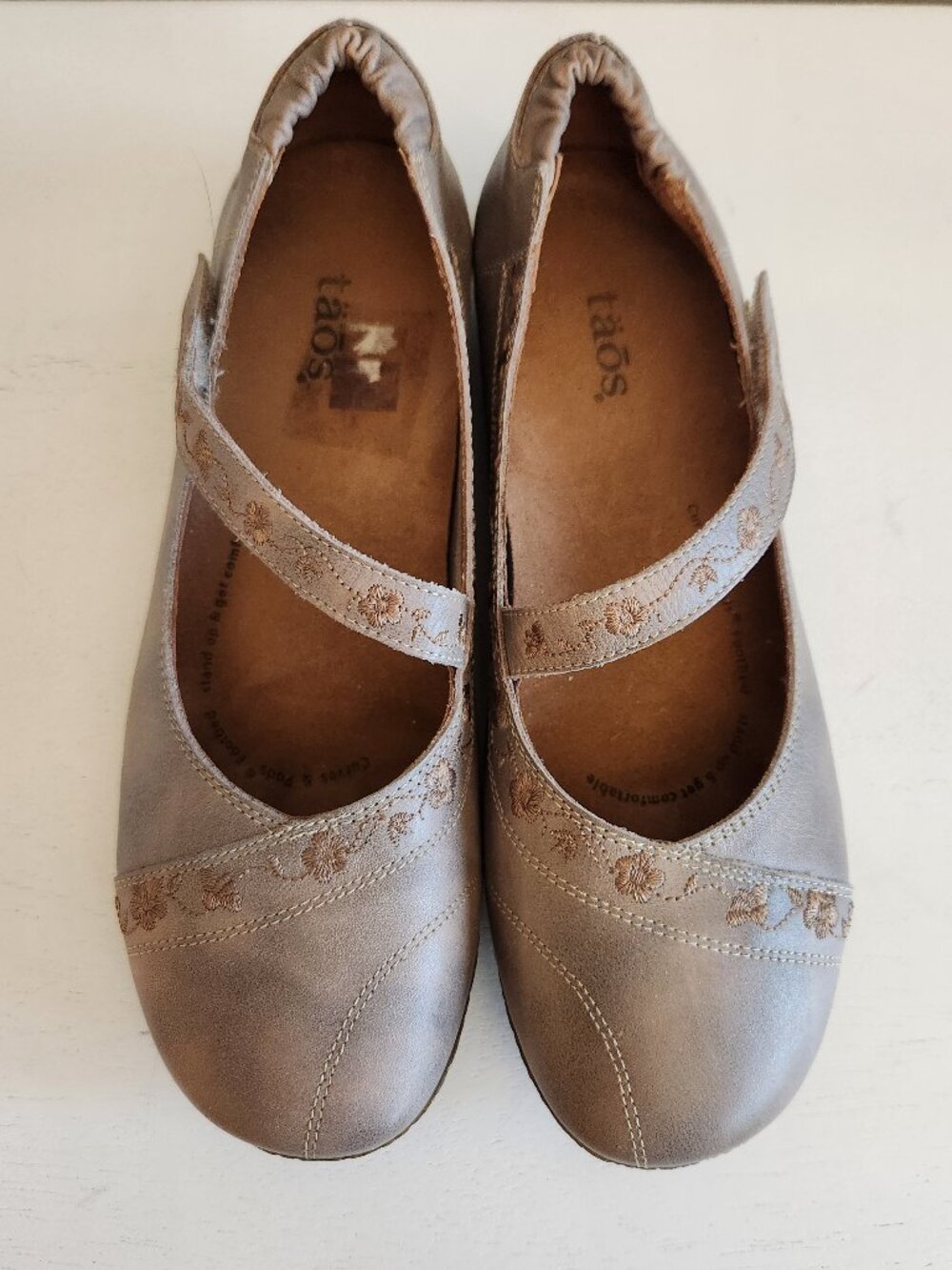 Taos Embroidered Leather Mary Jane Comfort Flats | 9-9.5